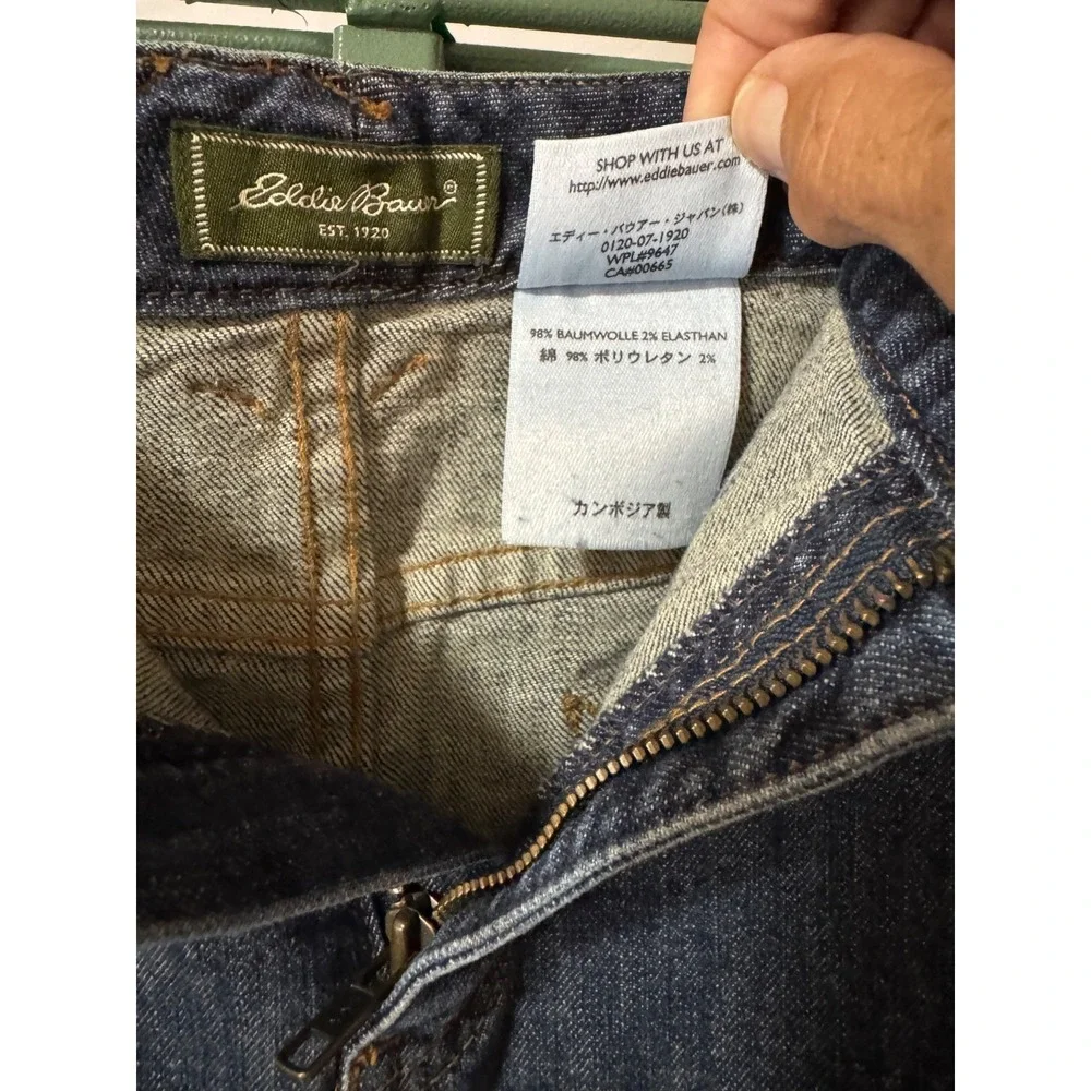 Vintage Eddie Bauer Long Denim Skirt Womens 12 Blue Jean Midi Y2K k